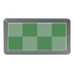 Green Gingham Check Squares Pattern Memory Card Reader (Mini) Front