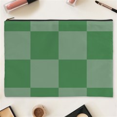 Green Gingham Check Squares Pattern Cosmetic Bag (xxxl) by yoursparklingshop