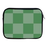 Green Gingham Check Squares Pattern Apple iPad 2/3/4 Zipper Cases Front