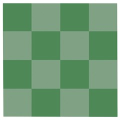 Green Gingham Check Squares Pattern Wooden Puzzle Square by yoursparklingshop