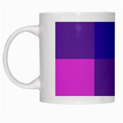 Blue And Pink Buffalo Plaid Check Squares Pattern White Mugs by yoursparklingshop