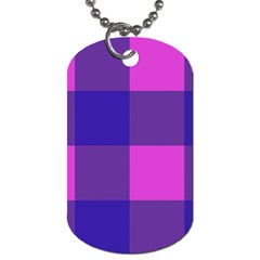 Blue And Pink Buffalo Plaid Check Squares Pattern Dog Tag (one Side) by yoursparklingshop