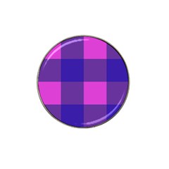 Blue And Pink Buffalo Plaid Check Squares Pattern Hat Clip Ball Marker (4 Pack) by yoursparklingshop