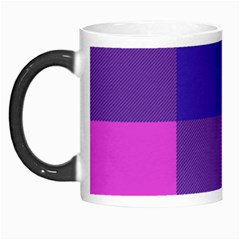 Blue And Pink Buffalo Plaid Check Squares Pattern Morph Mugs by yoursparklingshop