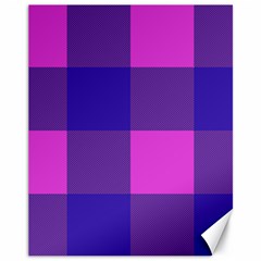 Blue And Pink Buffalo Plaid Check Squares Pattern Canvas 11  X 14  by yoursparklingshop