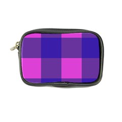 Blue And Pink Buffalo Plaid Check Squares Pattern Coin Purse by yoursparklingshop