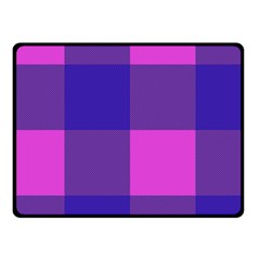 Blue And Pink Buffalo Plaid Check Squares Pattern Fleece Blanket (small) by yoursparklingshop