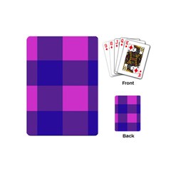 Blue And Pink Buffalo Plaid Check Squares Pattern Playing Cards Single Design (mini)