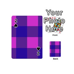 Blue And Pink Buffalo Plaid Check Squares Pattern Playing Cards 54 Designs (mini)