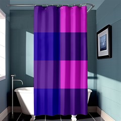 Blue And Pink Buffalo Plaid Check Squares Pattern Shower Curtain 36  X 72  (stall)  by yoursparklingshop