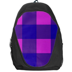 Blue And Pink Buffalo Plaid Check Squares Pattern Backpack Bag by yoursparklingshop