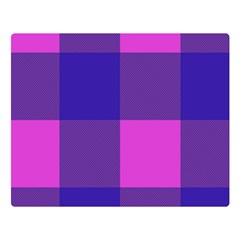 Blue And Pink Buffalo Plaid Check Squares Pattern Double Sided Flano Blanket (large)  by yoursparklingshop