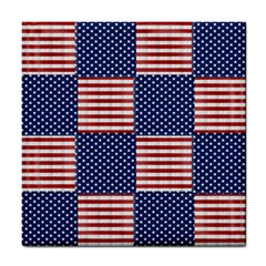 Red White Blue Stars And Stripes Tile Coaster by yoursparklingshop