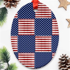 Red White Blue Stars And Stripes Ornament (oval) by yoursparklingshop