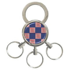 Red White Blue Stars And Stripes 3-ring Key Chain by yoursparklingshop