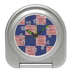 Red White Blue Stars And Stripes Travel Alarm Clock by yoursparklingshop