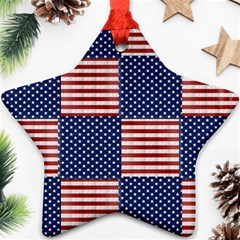 Red White Blue Stars And Stripes Star Ornament (two Sides) by yoursparklingshop