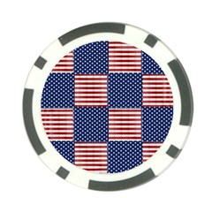 Red White Blue Stars And Stripes Poker Chip Card Guard by yoursparklingshop