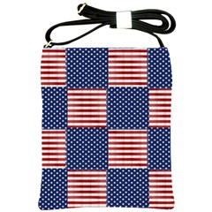 Red White Blue Stars And Stripes Shoulder Sling Bag by yoursparklingshop