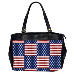 Red White Blue Stars And Stripes Oversize Office Handbag (2 Sides) by yoursparklingshop