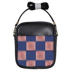 Red White Blue Stars And Stripes Girls Sling Bag by yoursparklingshop