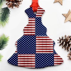 Red White Blue Stars And Stripes Christmas Tree Ornament (two Sides) by yoursparklingshop