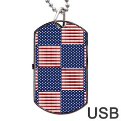 Red White Blue Stars And Stripes Dog Tag Usb Flash (one Side) by yoursparklingshop