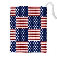 Red White Blue Stars And Stripes Drawstring Pouch (4xl) by yoursparklingshop