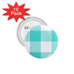 Turquoise And White Buffalo Check 1 75  Buttons (10 Pack) by yoursparklingshop