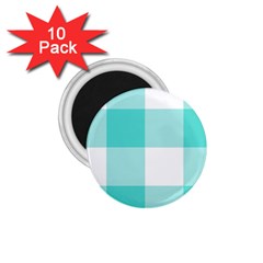 Turquoise And White Buffalo Check 1 75  Magnets (10 Pack)  by yoursparklingshop