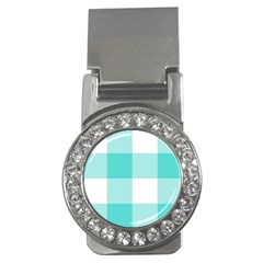 Turquoise And White Buffalo Check Money Clips (cz)  by yoursparklingshop