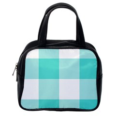 Turquoise And White Buffalo Check Classic Handbag (one Side) by yoursparklingshop