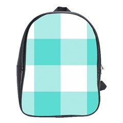 Turquoise And White Buffalo Check School Bag (large) by yoursparklingshop