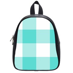 Turquoise And White Buffalo Check School Bag (small) by yoursparklingshop