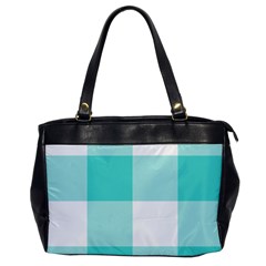 Turquoise And White Buffalo Check Oversize Office Handbag by yoursparklingshop