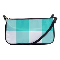 Turquoise And White Buffalo Check Shoulder Clutch Bag by yoursparklingshop