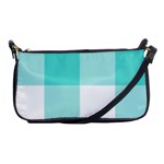 Turquoise And White Buffalo Check Shoulder Clutch Bag Front