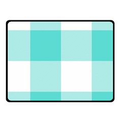 Turquoise And White Buffalo Check Fleece Blanket (small) by yoursparklingshop