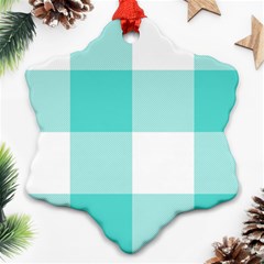 Turquoise And White Buffalo Check Ornament (snowflake) by yoursparklingshop