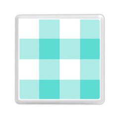 Turquoise And White Buffalo Check Memory Card Reader (square) by yoursparklingshop