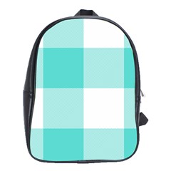 Turquoise And White Buffalo Check School Bag (xl) by yoursparklingshop