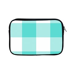 Turquoise And White Buffalo Check Apple Ipad Mini Zipper Cases by yoursparklingshop