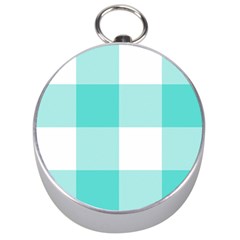 Turquoise And White Buffalo Check Silver Compasses