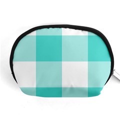 Turquoise And White Buffalo Check Accessory Pouch (medium) by yoursparklingshop