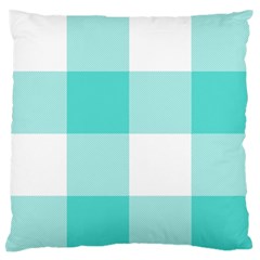 Turquoise And White Buffalo Check Standard Flano Cushion Case (two Sides) by yoursparklingshop