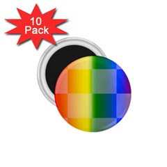 Lgbt Rainbow Buffalo Check Lgbtq Pride Squares Pattern 1 75  Magnets (10 Pack)  by yoursparklingshop