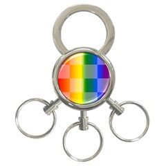 Lgbt Rainbow Buffalo Check Lgbtq Pride Squares Pattern 3-ring Key Chain by yoursparklingshop