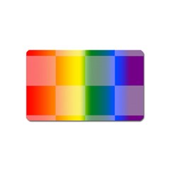 Lgbt Rainbow Buffalo Check Lgbtq Pride Squares Pattern Magnet (name Card) by yoursparklingshop