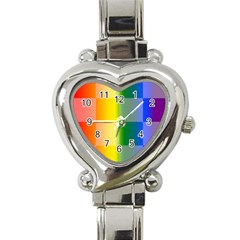 Lgbt Rainbow Buffalo Check Lgbtq Pride Squares Pattern Heart Italian Charm Watch by yoursparklingshop