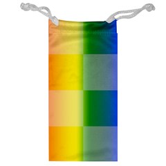 Lgbt Rainbow Buffalo Check Lgbtq Pride Squares Pattern Jewelry Bag by yoursparklingshop